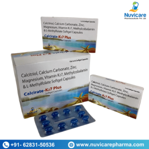 Calcitriol, Calcium Carbonate, Zinc, Magnesium, Vitamin K27, Methylcobalamin &L-Methylfolate Softgel Capsules Calcirate-K27 Plus Setgel Capsules