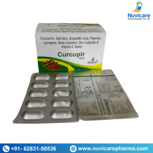 Curcumin, Spirulina, Boswellic Acid, Piperine, Lycopene, Beta Carotene, Zinc Sulphate & Vitamin E Tablet